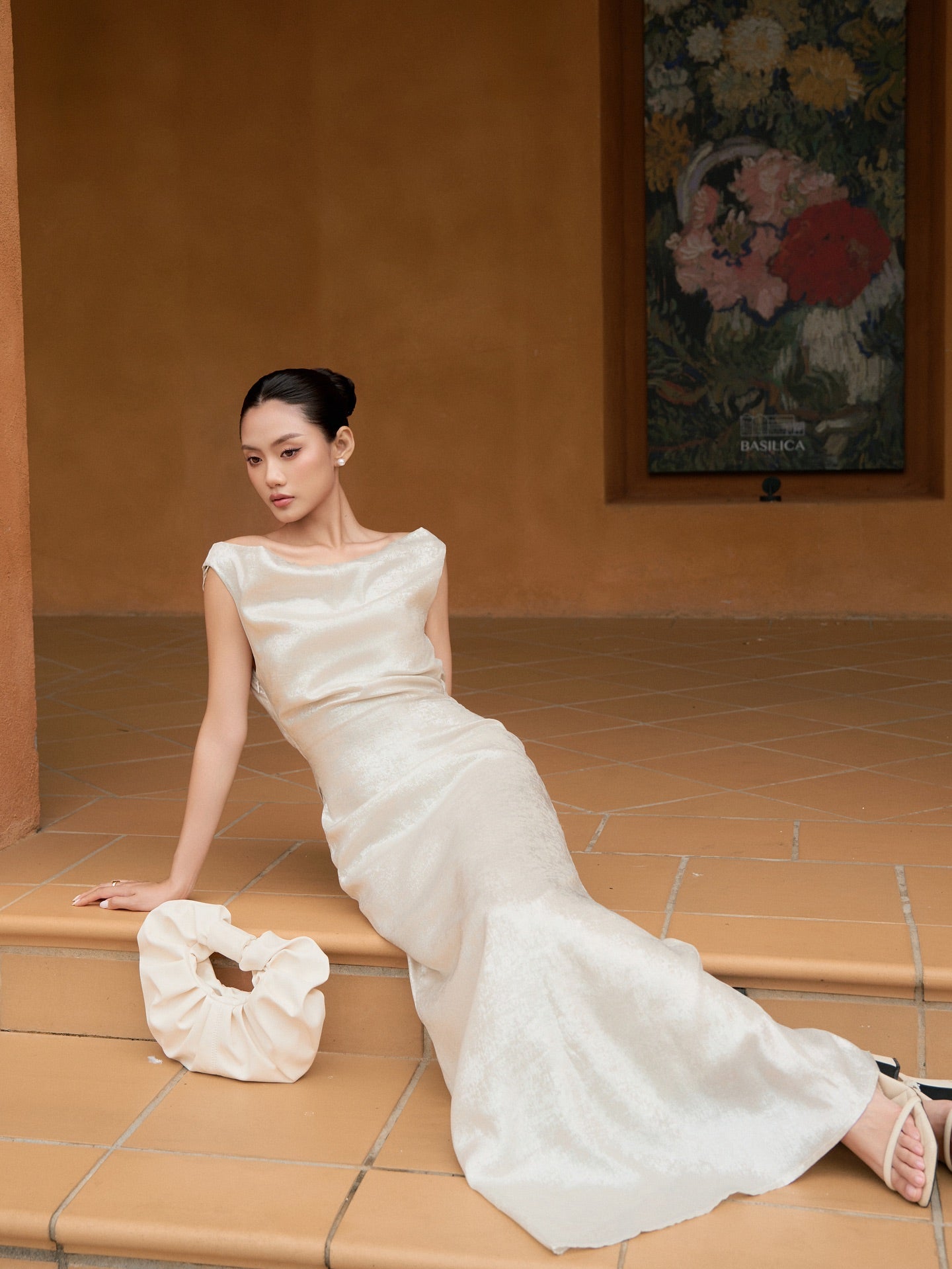 silk lurex dress Lurex Silk Dress with Bold Details