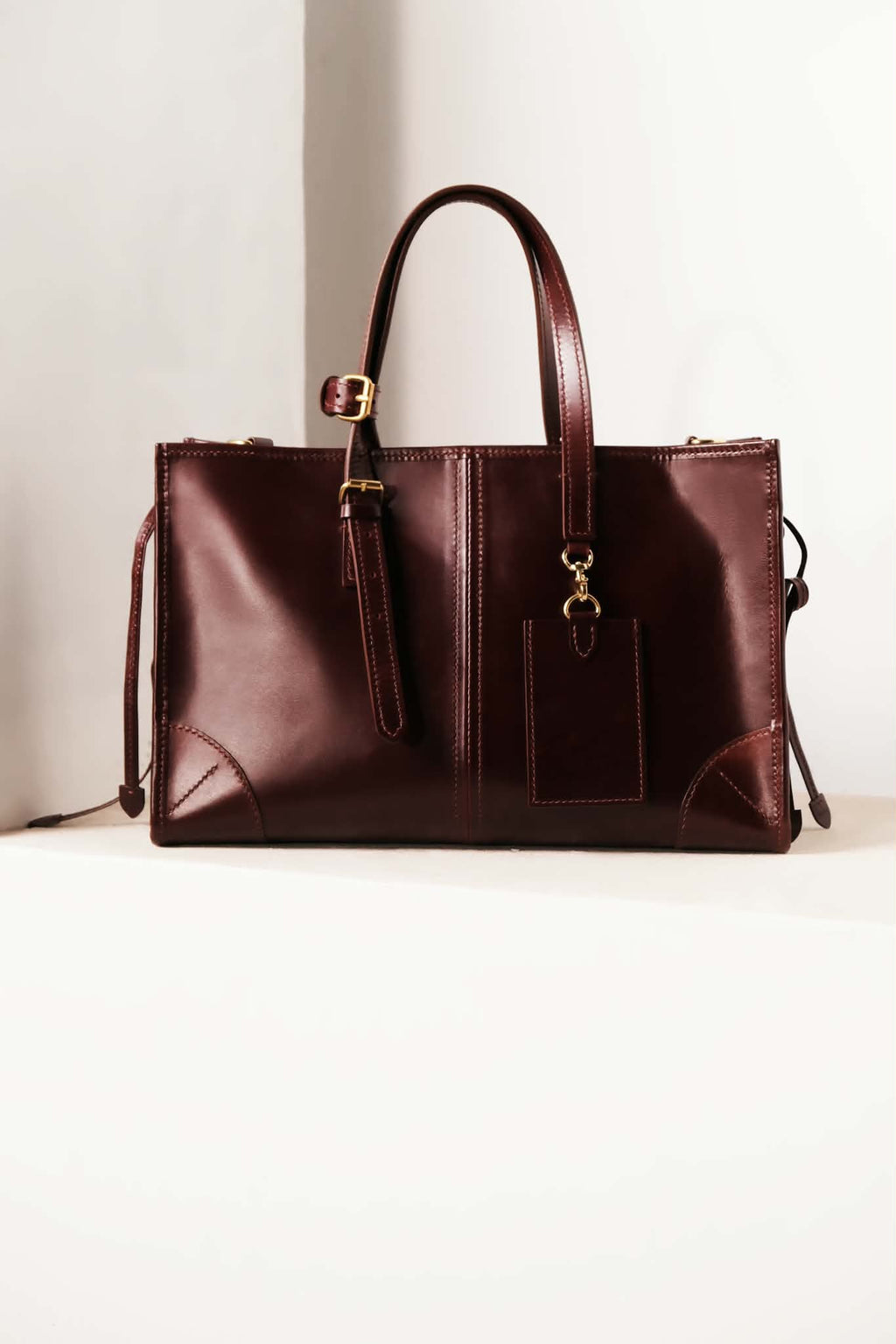 Structured Leather Work Bag