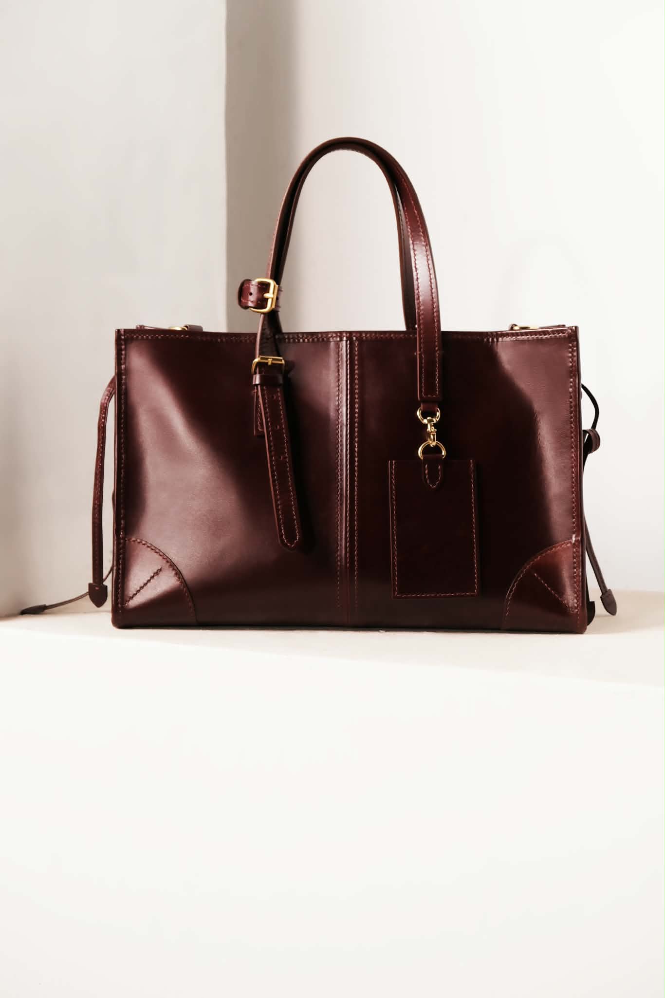 Structured Leather Work Bag