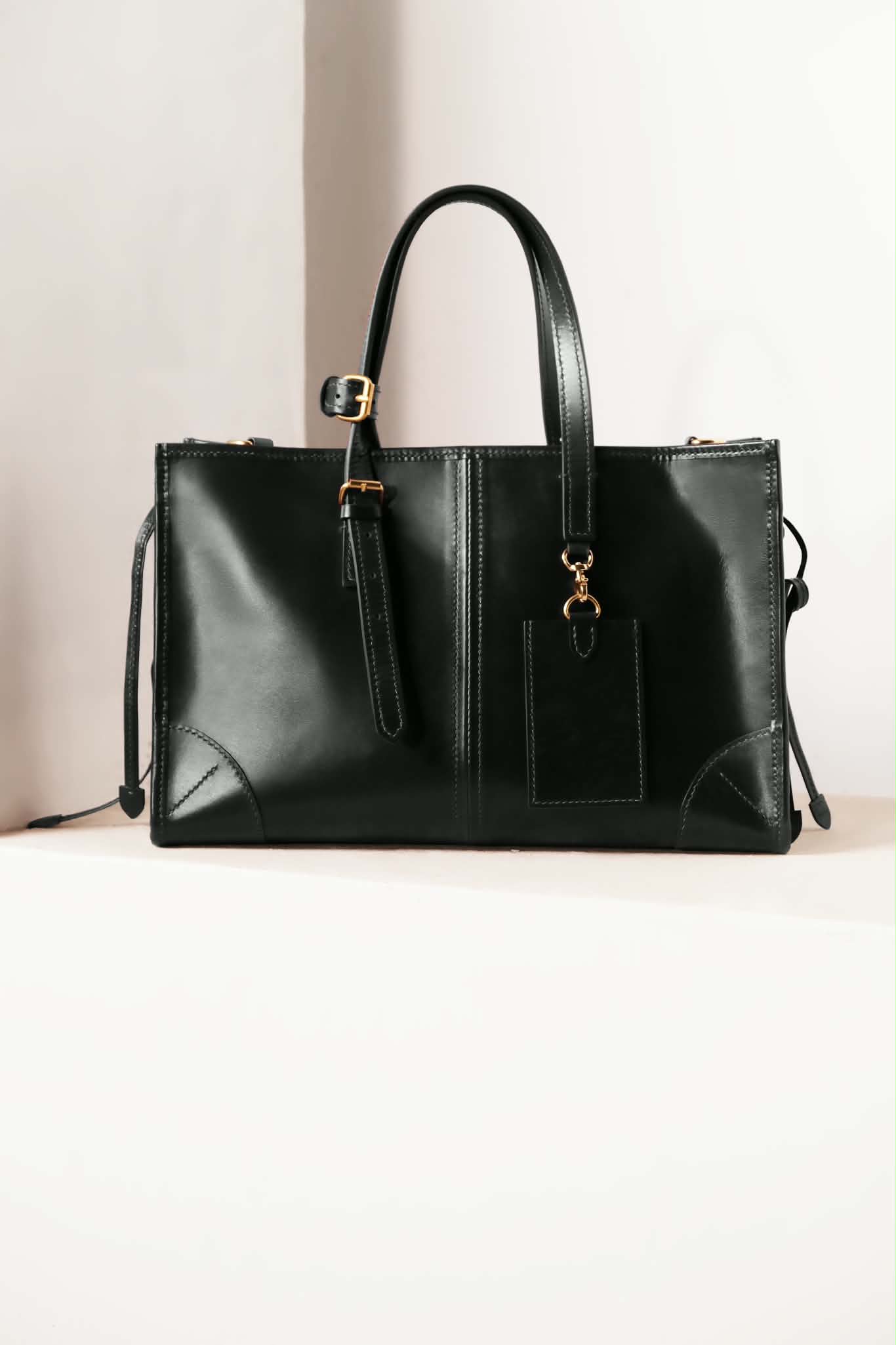 Structured Leather Work Bag