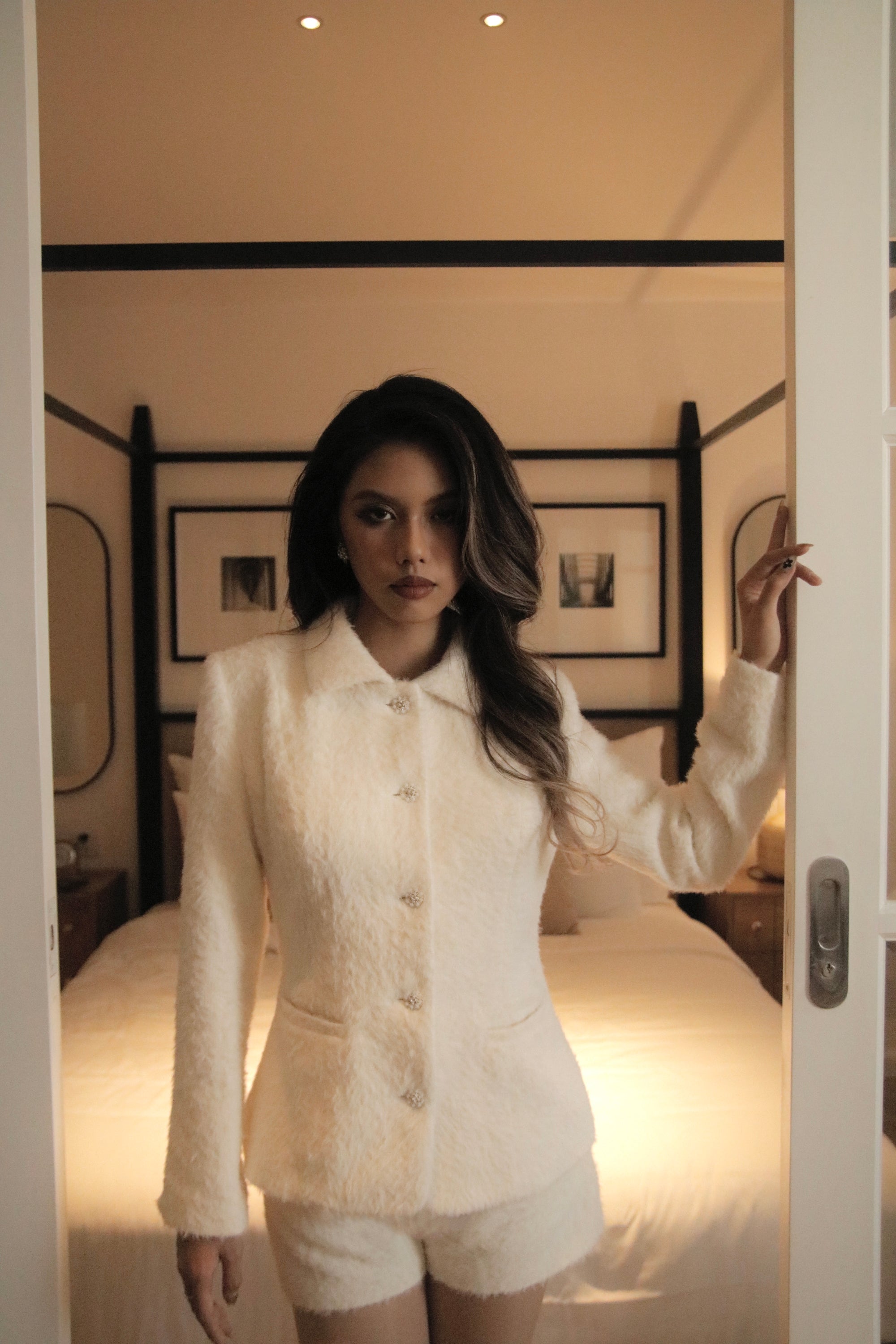 Phoebe Fur Set - Fur jacket & Fur Shorts