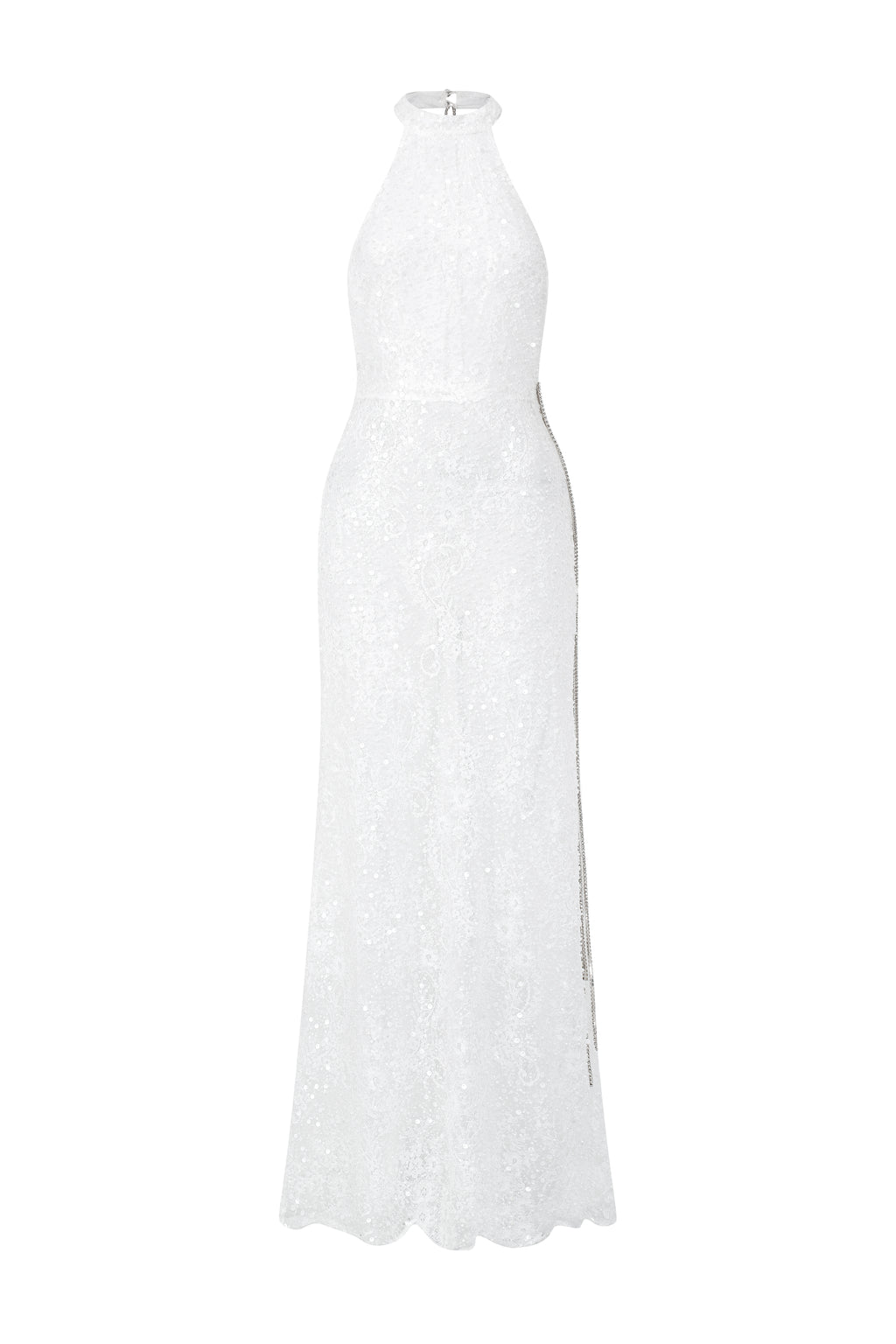 Phoebe White Halter Gown