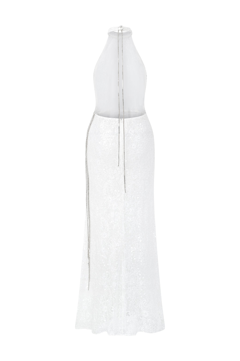 Phoebe White Halter Gown