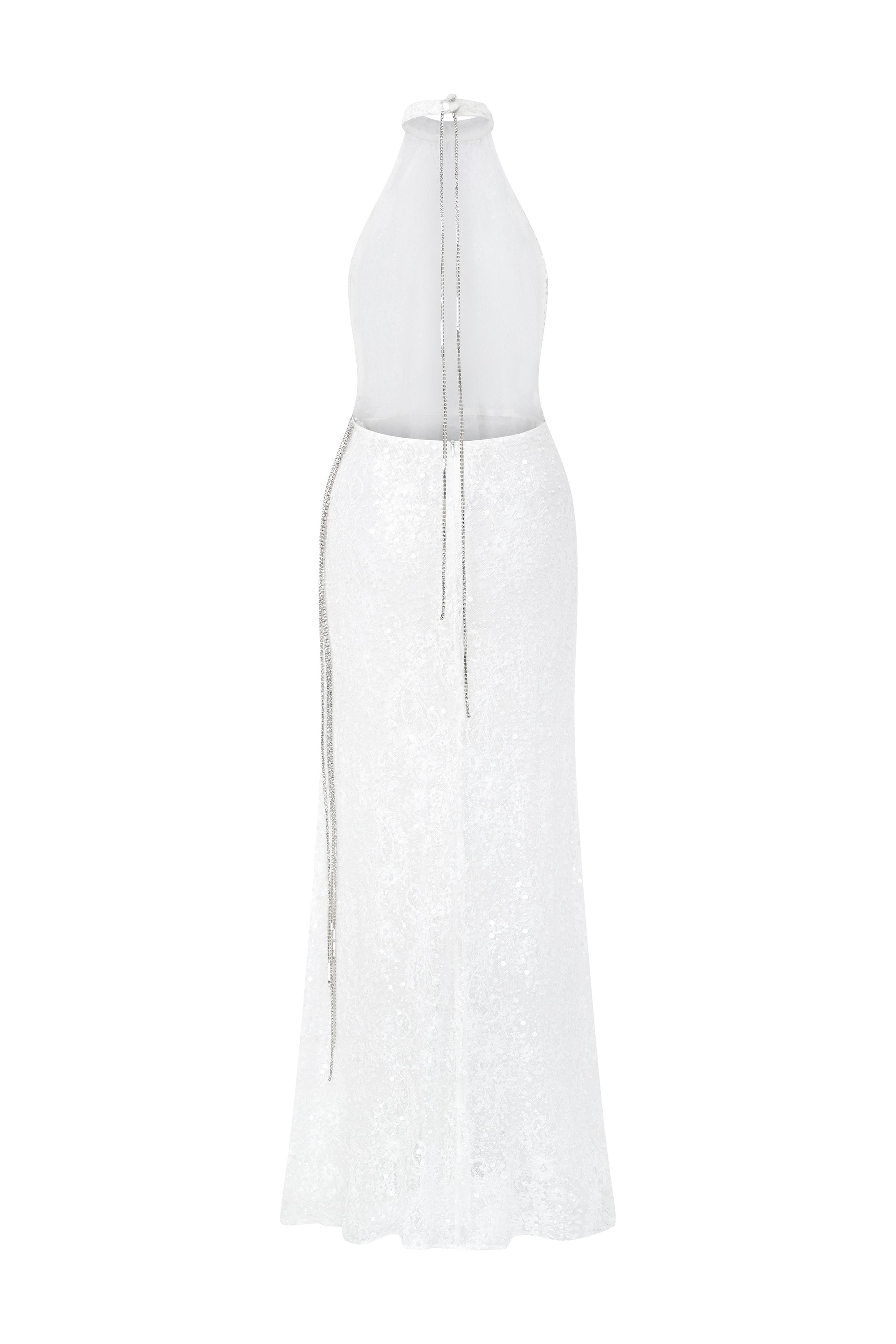 Phoebe White Halter Gown