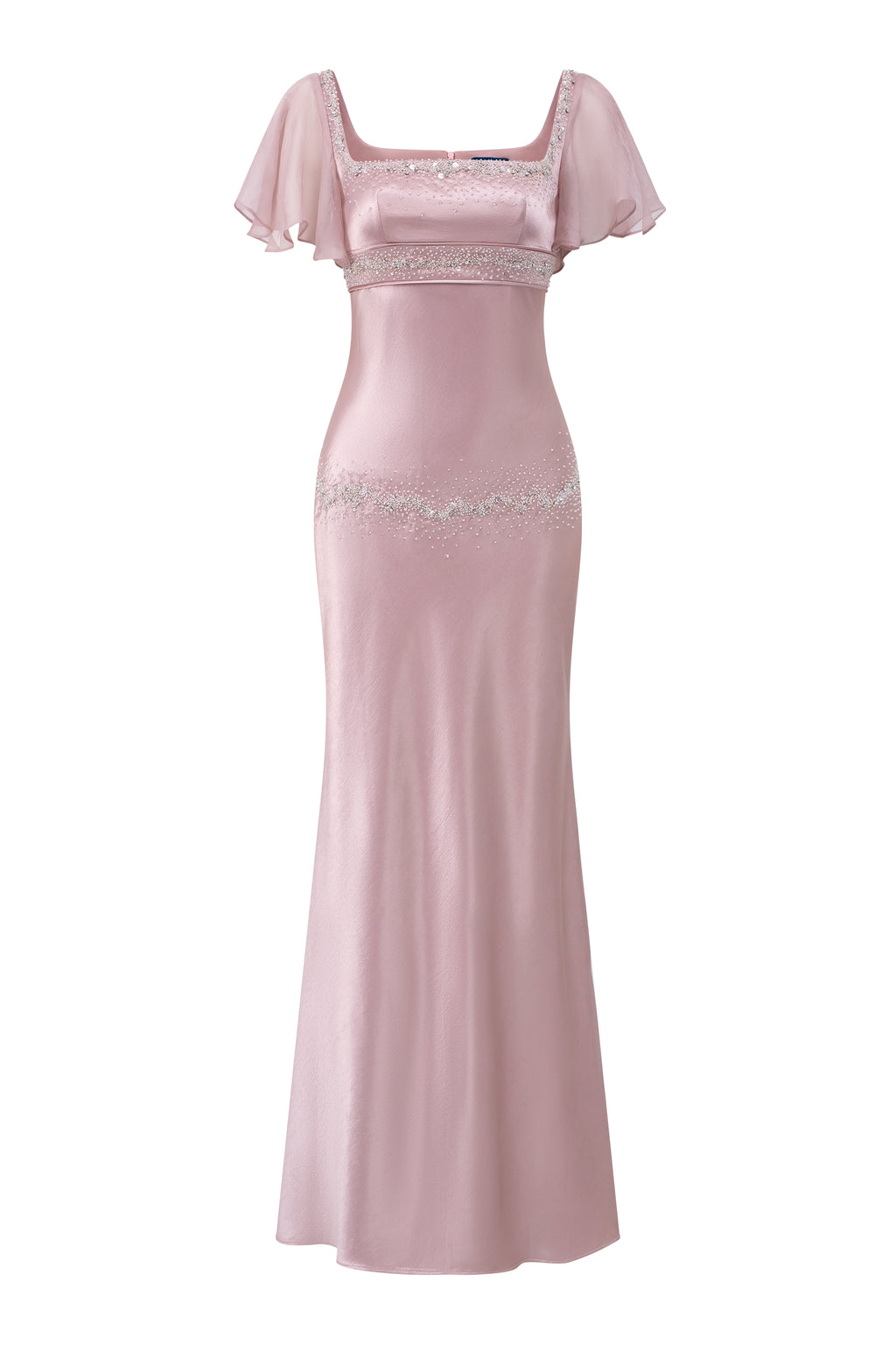 Phoebe Celeste Embellished Satin Dress