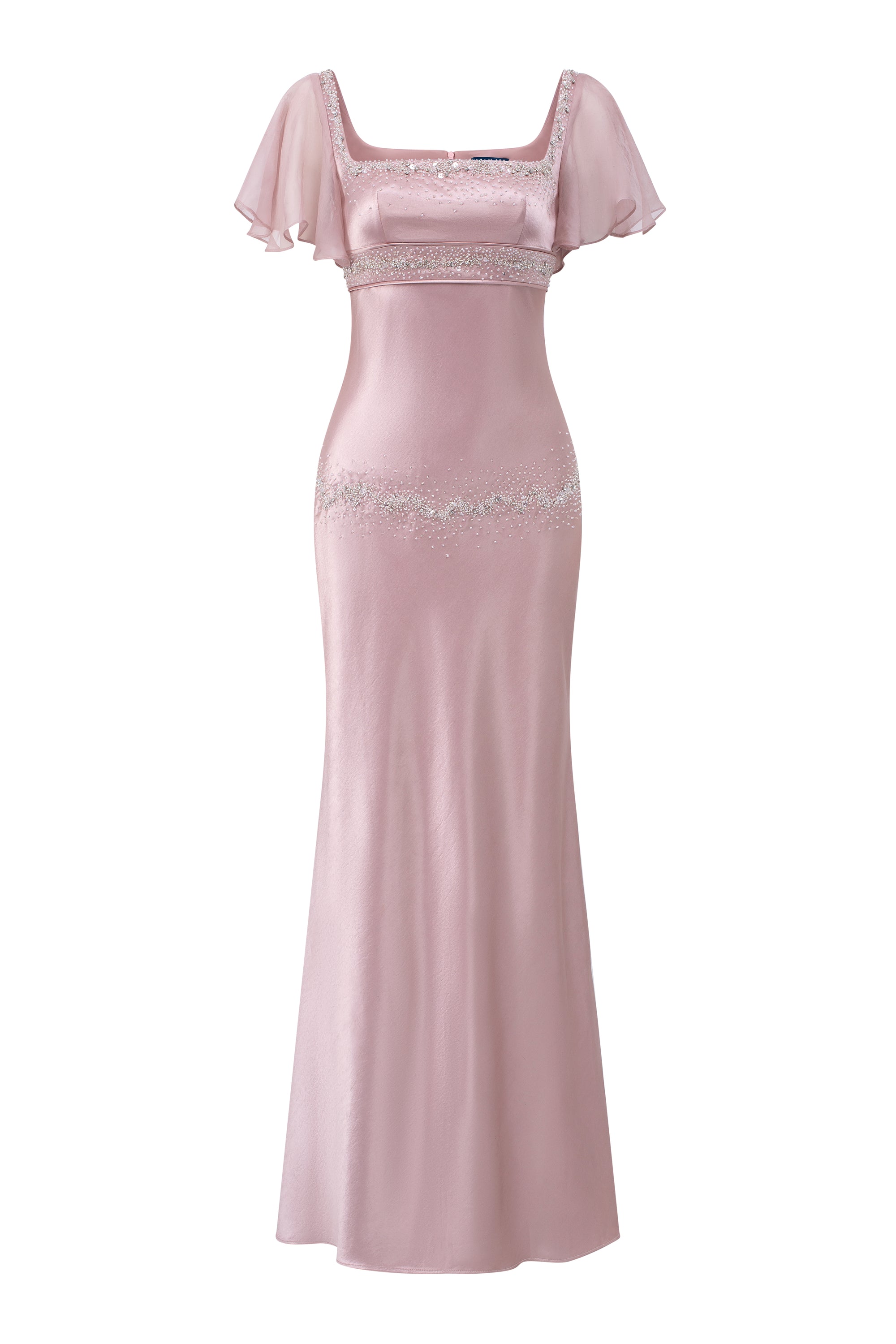 Phoebe Celeste Embellished Satin Dress