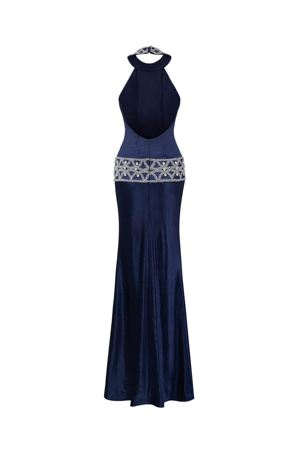 Phoebe Midnight Sapphire Satin Gown