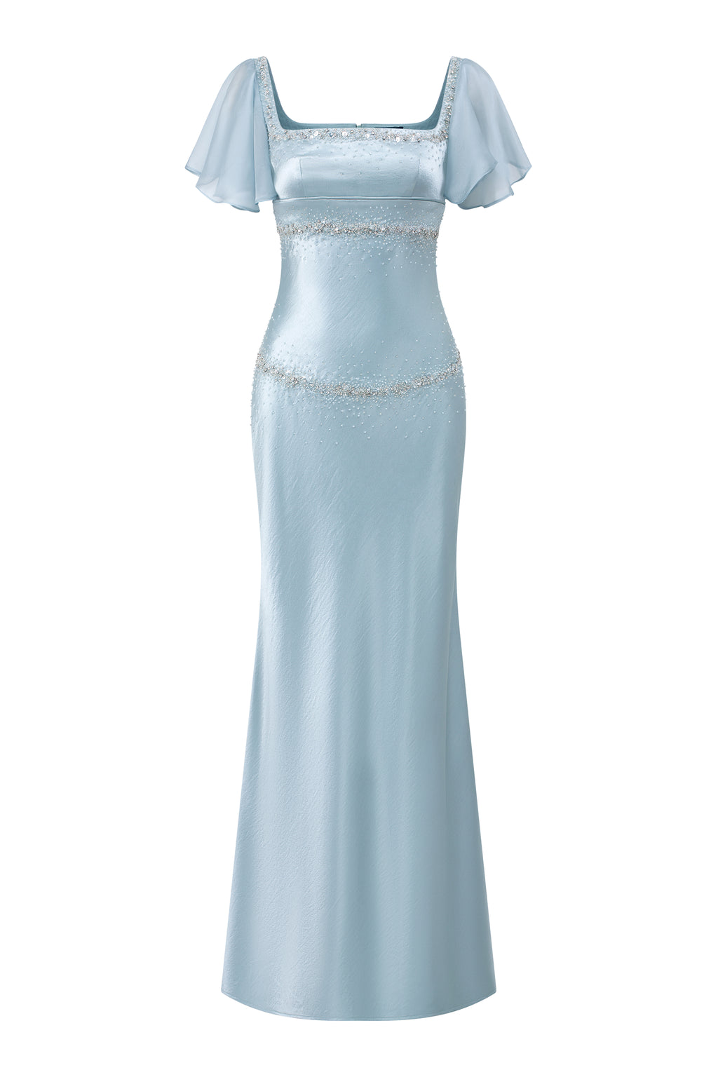 Phoebe Celeste Embellished Satin Dress