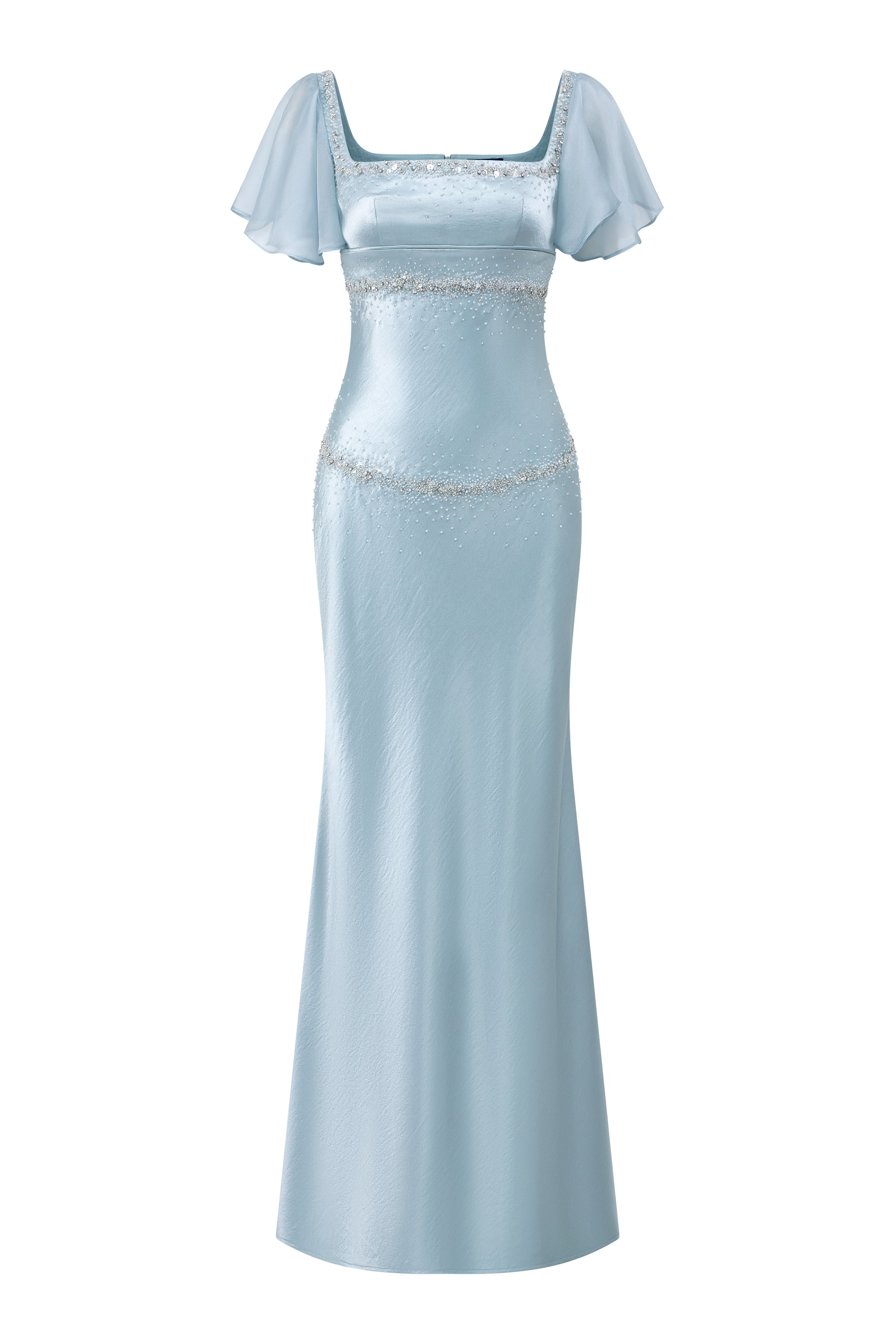 Phoebe Celeste Embellished Satin Dress
