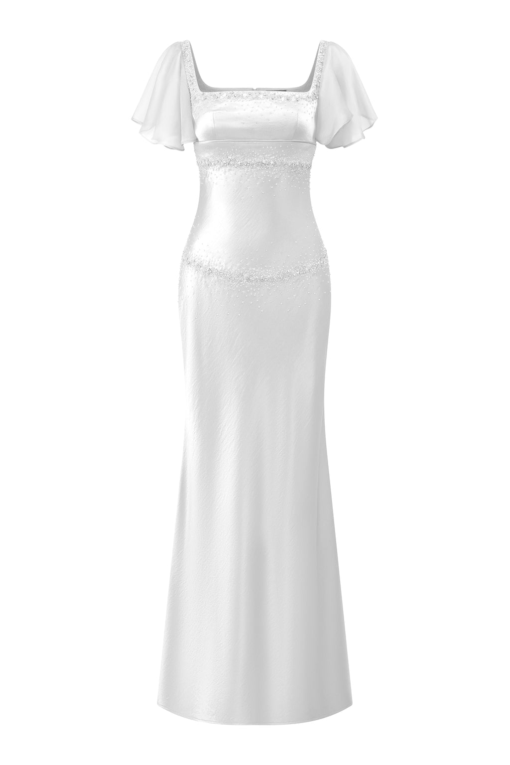 Phoebe Celeste Embellished Satin Dress