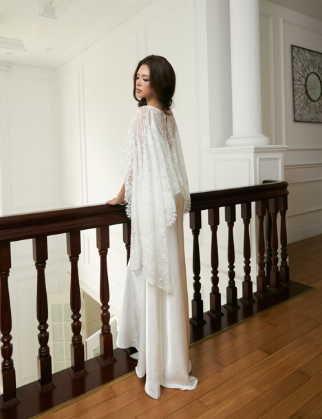 Phoebe Lace Overlay Silk Dress