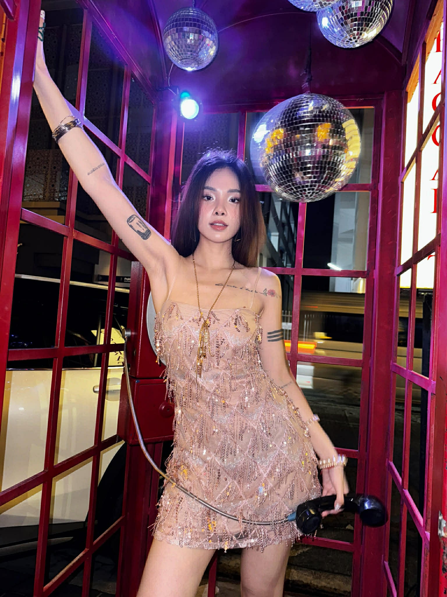 Phoebe Sequin Fringe Dress