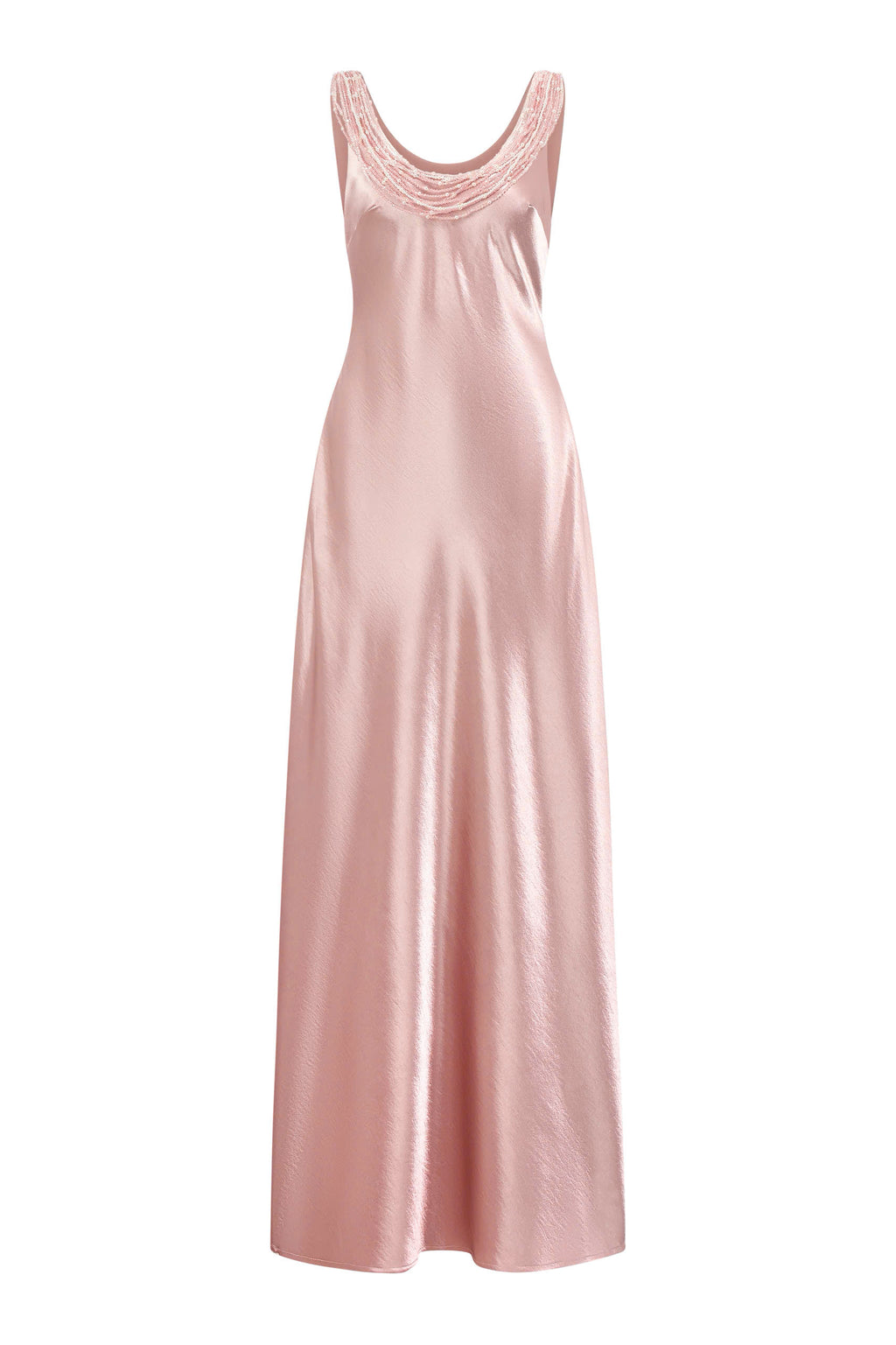 Phoebe Blush Silk Embellished Dress – Soft Radiance, Refined Grace