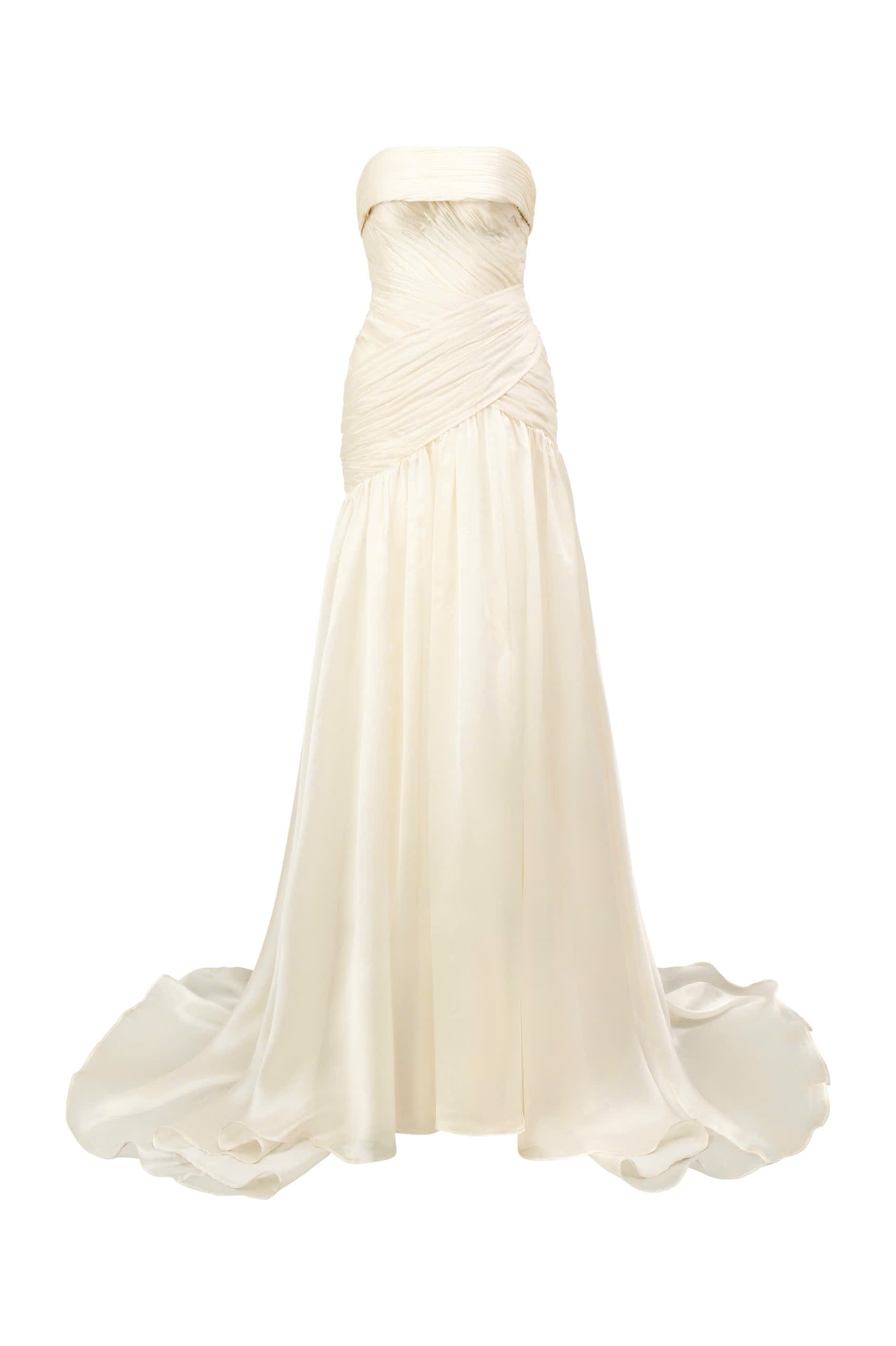 Phoebe Ivory Draped Couture Gown – The Poetry of Light