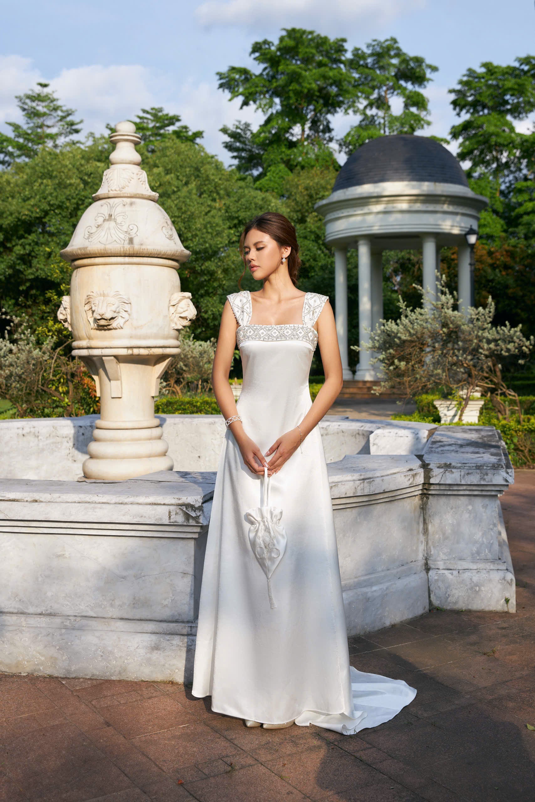 Phoebe Celestine Satin Gown